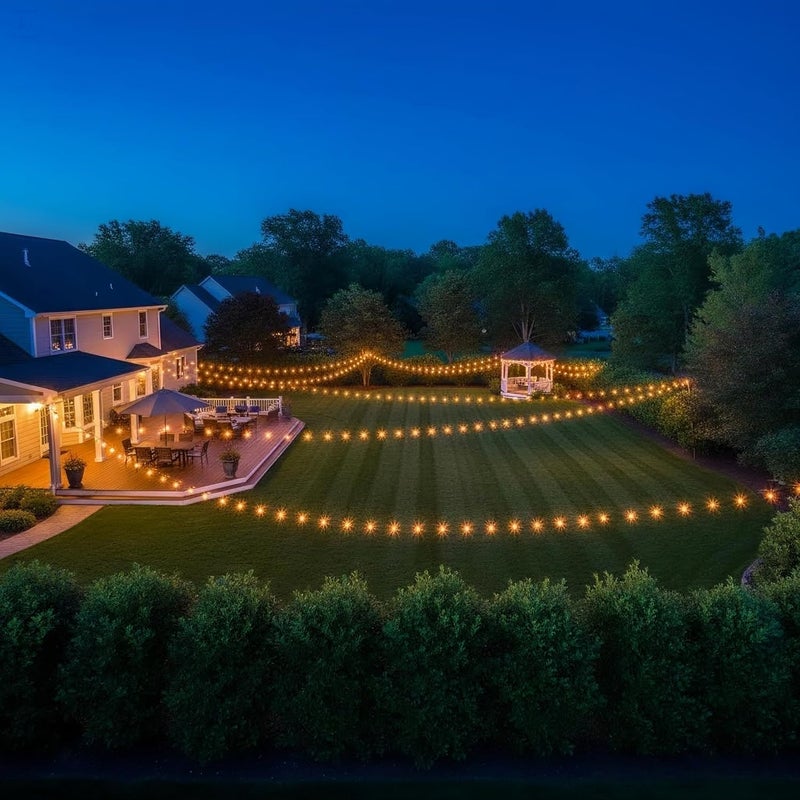 RTTY 300FT Modular Professional Outdoor String Lights System with 150 G40 Bulbs(3x100FT)-Configure for Estate Borders, Multi-Area Event Sites, Commercial Corridors & Permanent Installations - Image 3